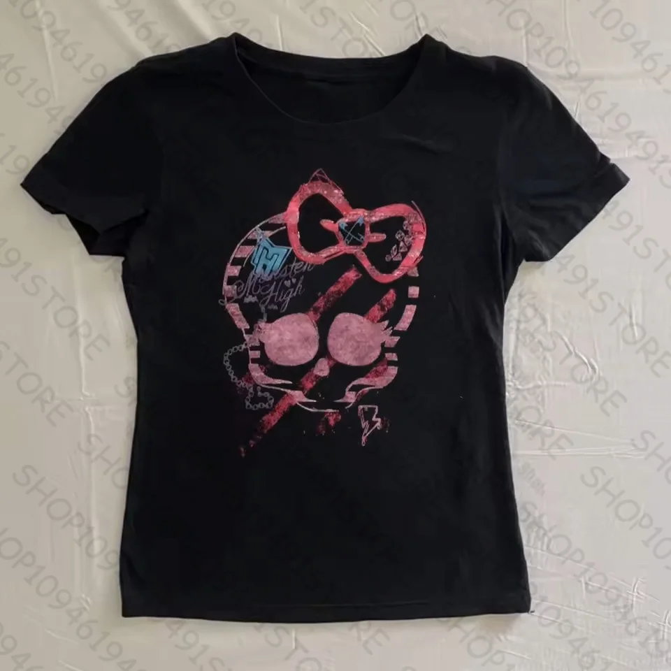 

Star Girl Y2k Clothes Women Harajuku Kawaii Female Clothing Woman T-shirts Gothic Emo 2000s Tops Goth Crop Top Women Kpop Shirt