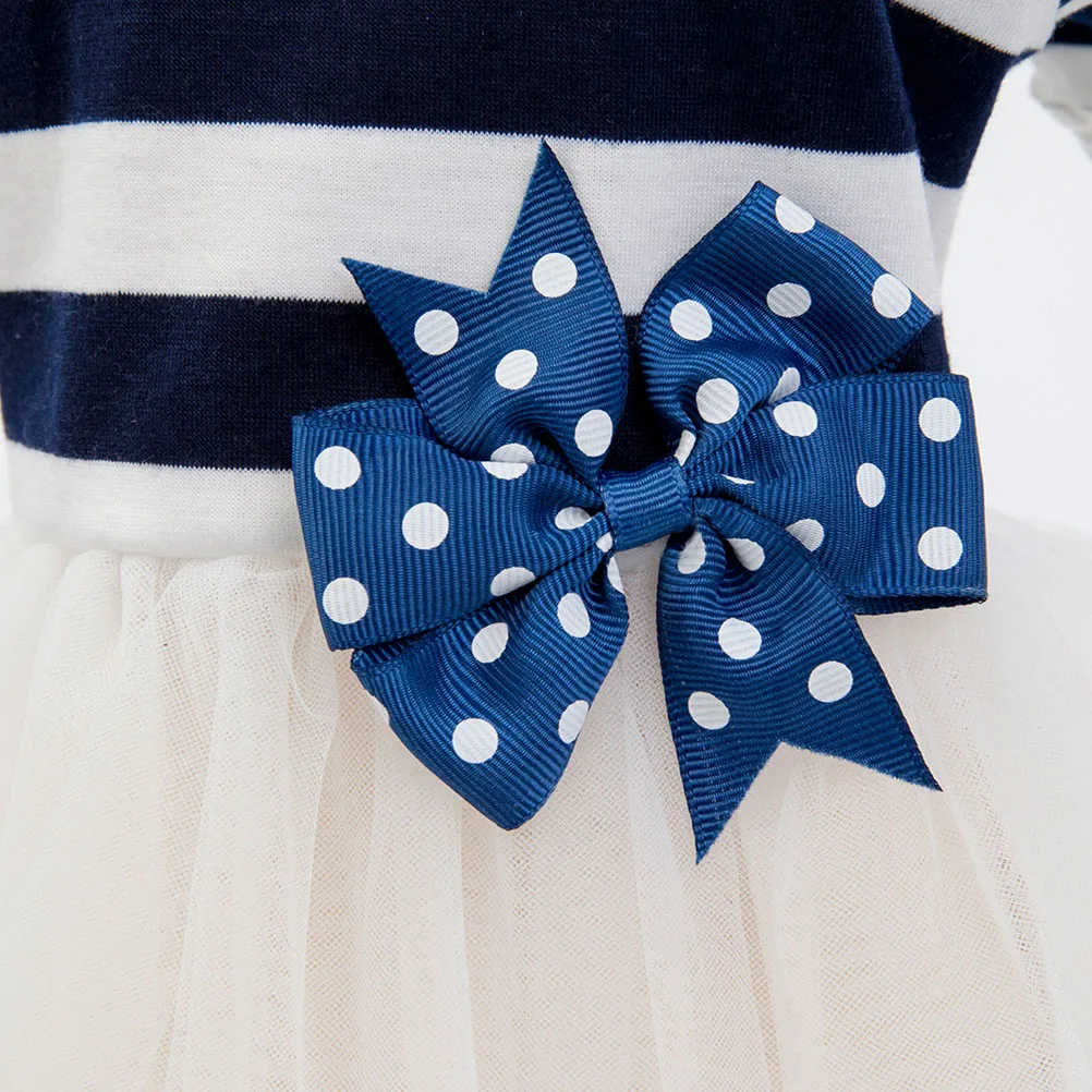 

Cute Dog Tutu Dress Bow Tulle Skirt Lightweight Pet Costume Comfortable Easy Closure Dark Blue Size S Durable Fashionable Dog