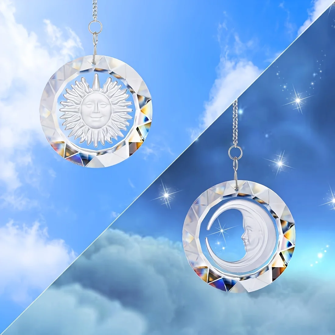 45mm crystal sunshade round pendant rainbow family car decoration