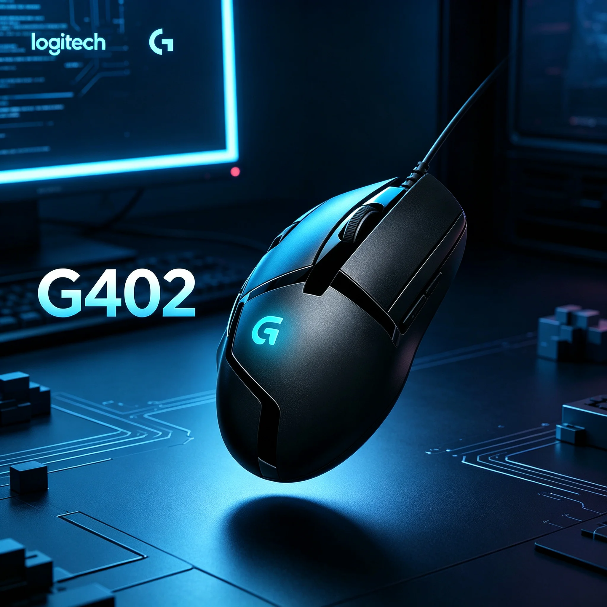 Logitech G402 Hyperion Fury Wired Gaming Mouse, 8‑Button Macro Programmable, High‑Speed Fusion Engine Sensor, Ergonomic Computer