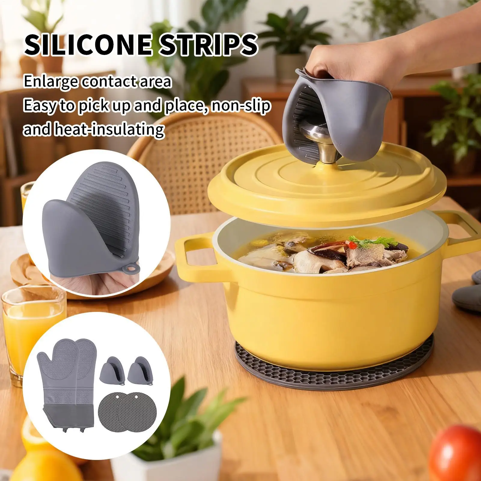 

Перчатки для духовки, термостойкие нескользящие инструменты для выпечки, эргономичные прихватки для духовки, наборы держателей для кастрюль для приготовления пищи, гриля, барбекю на открытом воздухе