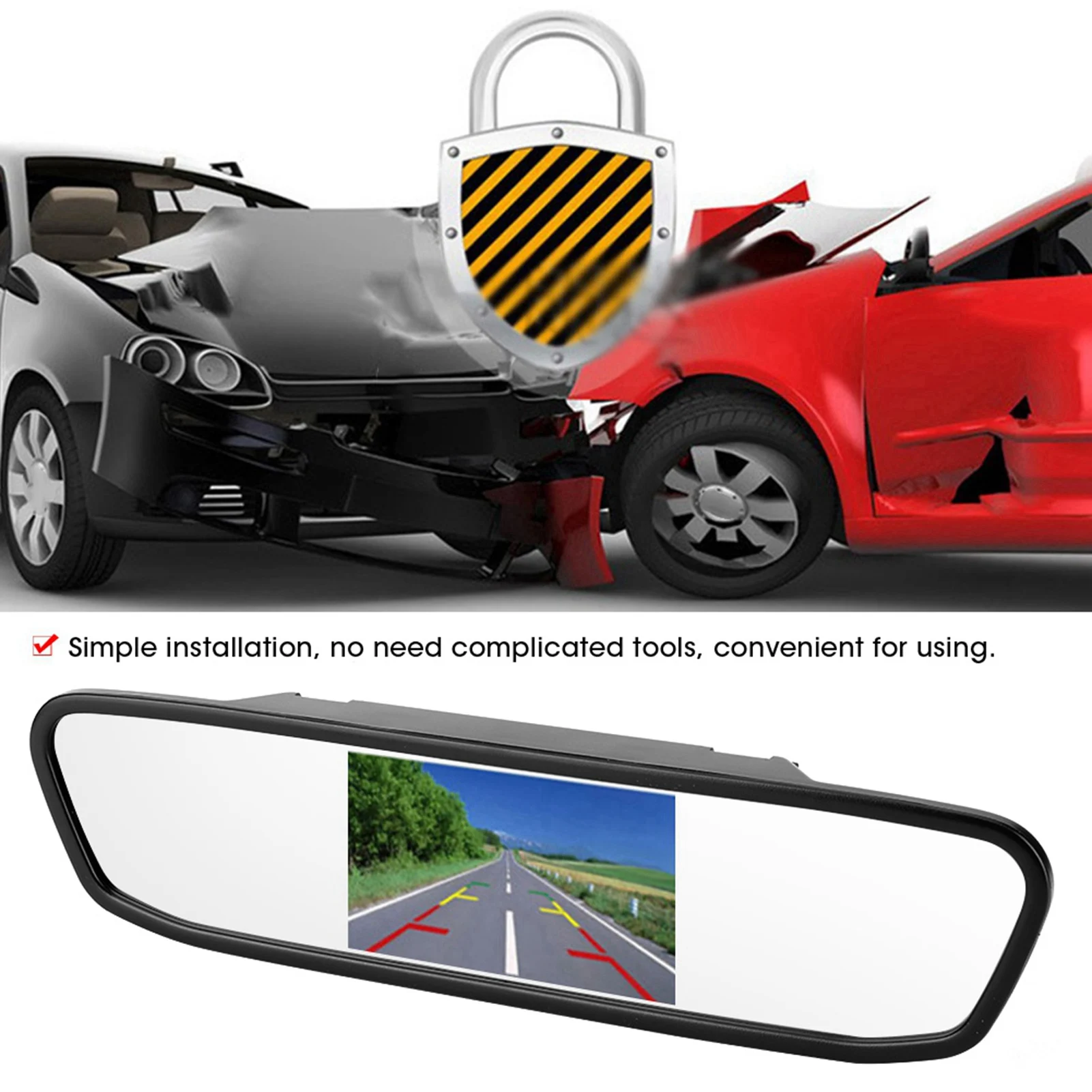 

4.3in Car HD Rearview Mirror Display 8LED Night Vision Reversing Camera 4.3in Car Mirror Dash Cam LED Camera Night Vision Camera
