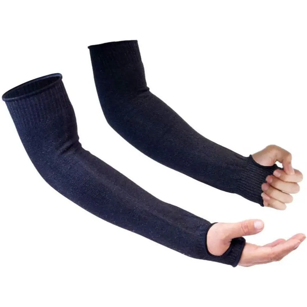 

Black Cut-Resistant Arm Sleeves with Thumb Hole, Level 5 Protection
