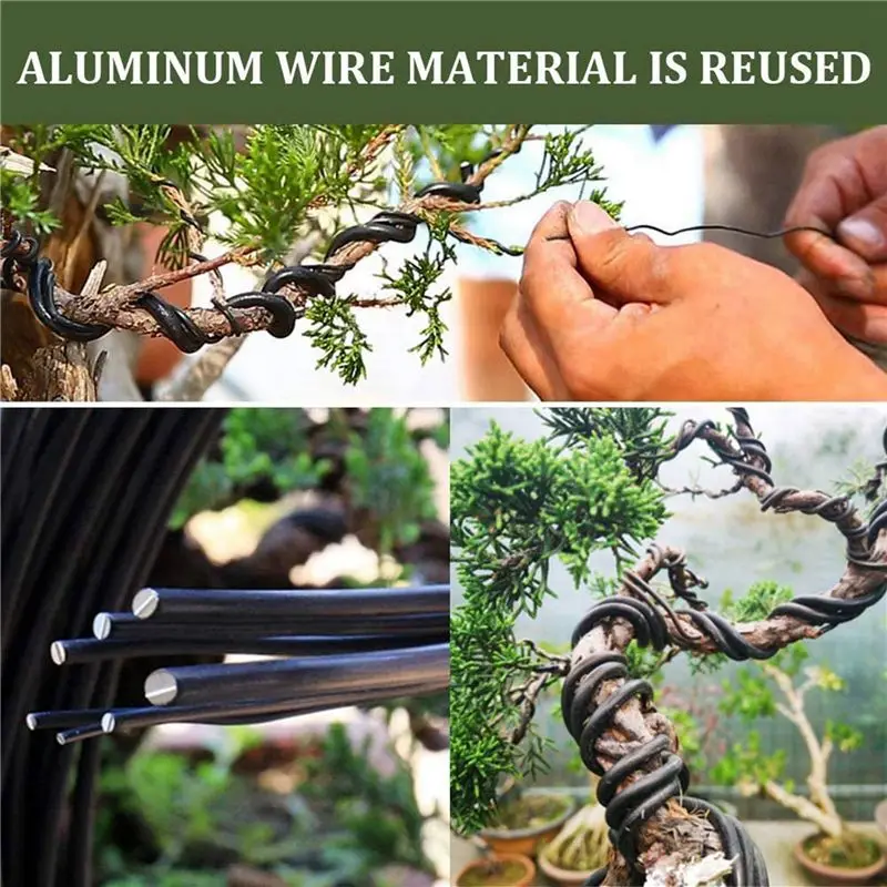 Retail Bonsai Wire Kit- 18 Roll Anodized Aluminum Tree Training Wires In 3 Size For Shaping Styling Indoor Bonsai Trees - Brown