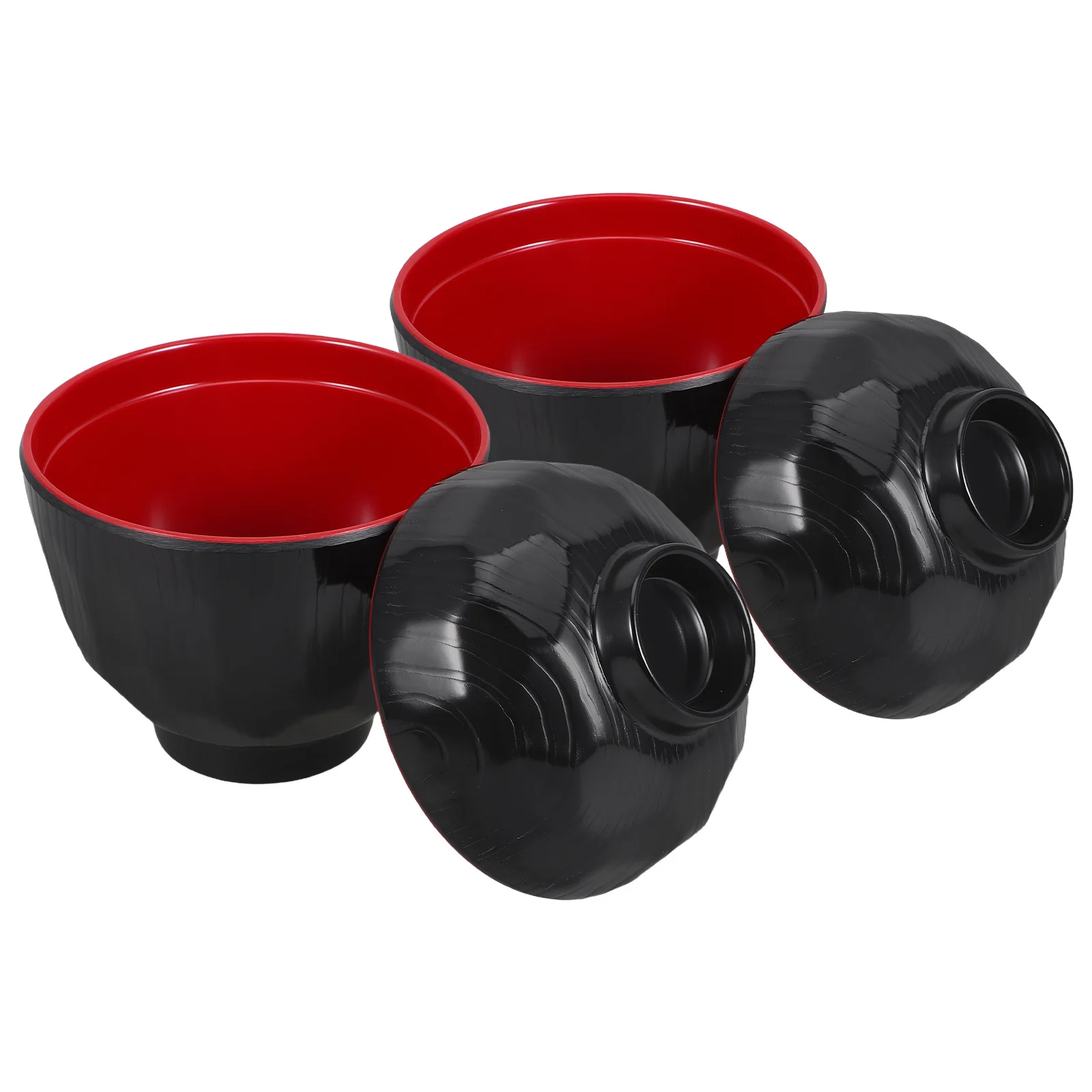 

2Pcs 180Ml Miso Soup Bowls Japanese Style with Lid Rice Serving Container Traditional Asian Food Bowl for Steaming Hot Soup