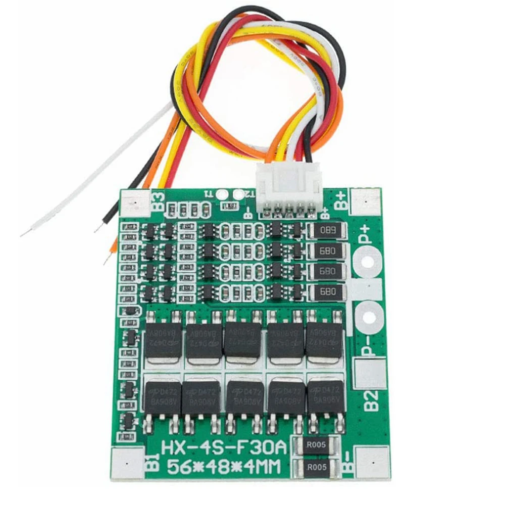 4S 30A 14.8V Li-ion Lithium 18650 Battery BMS Packs PCB Protection Board Balance Integrated Circuits Protection Board