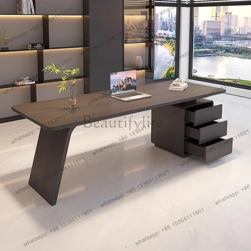 XX. Italian minimalist solid wood desk home living room study writing desk
