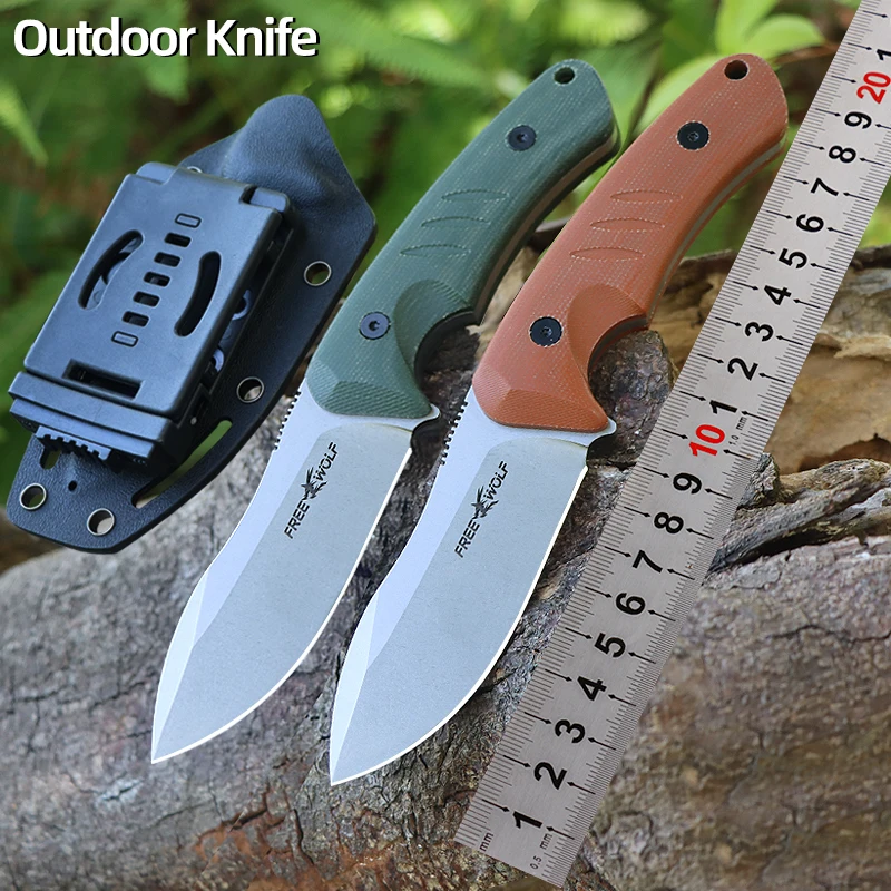 New 2024 Multi-Purpose Outdoor Knife, EDC Pocket Knife, Fixed Blade with sheath, Camping Knife, Survival Knife (green & Brown)