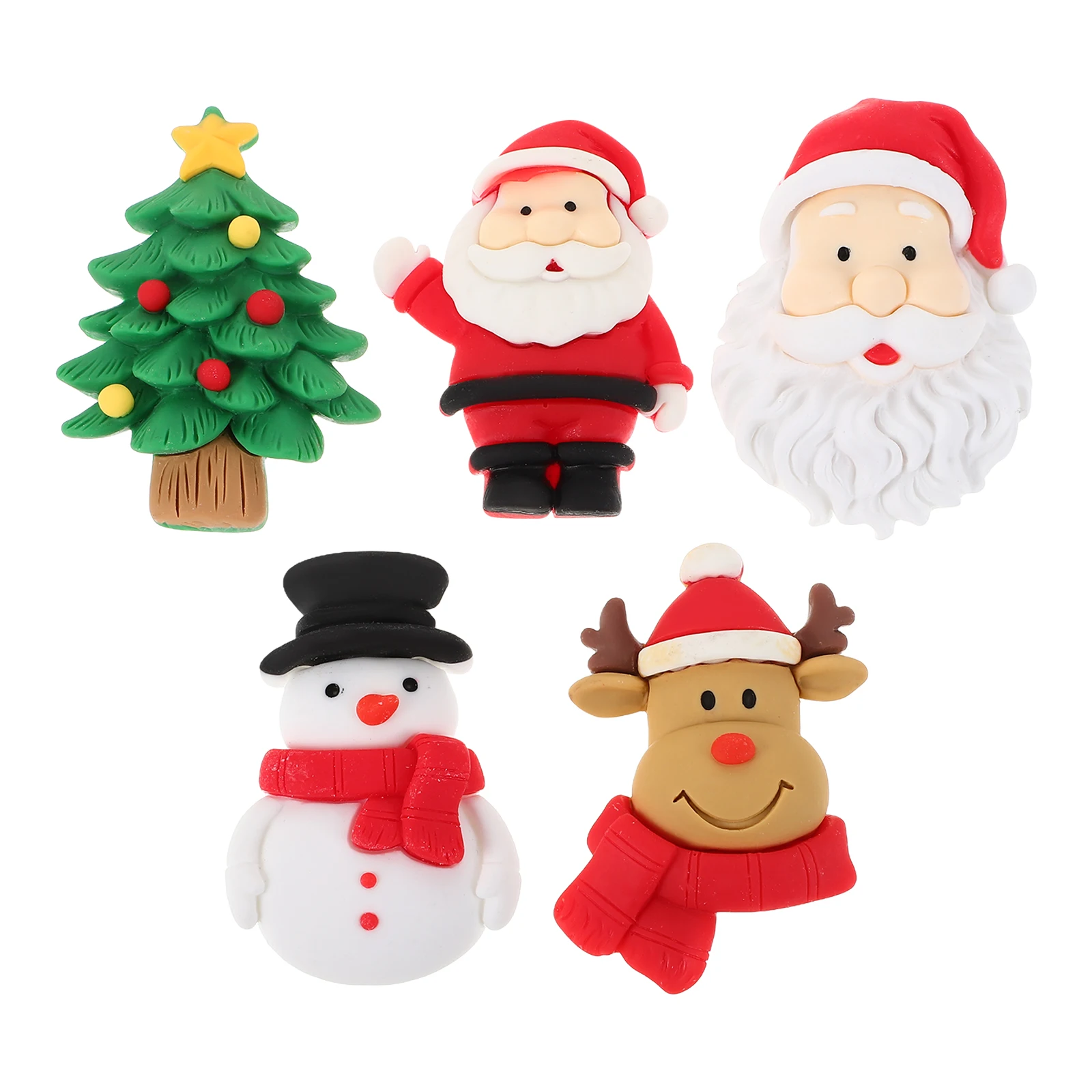 

5 Pcs Magnet Santa Kitchen Fridge Magnets Refrigerator Magnetic Christmas Themed Decor Charm Elk Charms Office