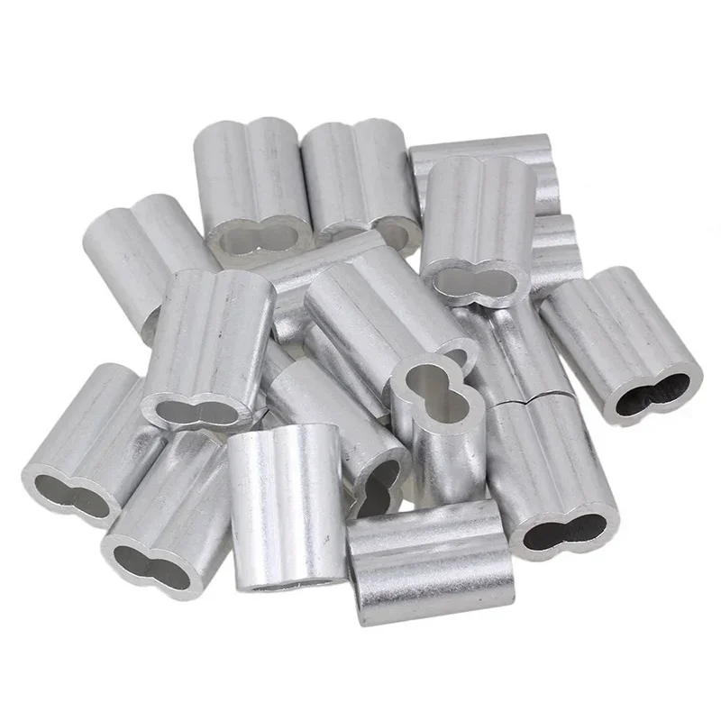 400PCS/1000PCS Crimping Sleeves M1 to M6 8 Shape Aluminum Wire Rope Ferrules  Clamps Clips Wire Cable Fittings