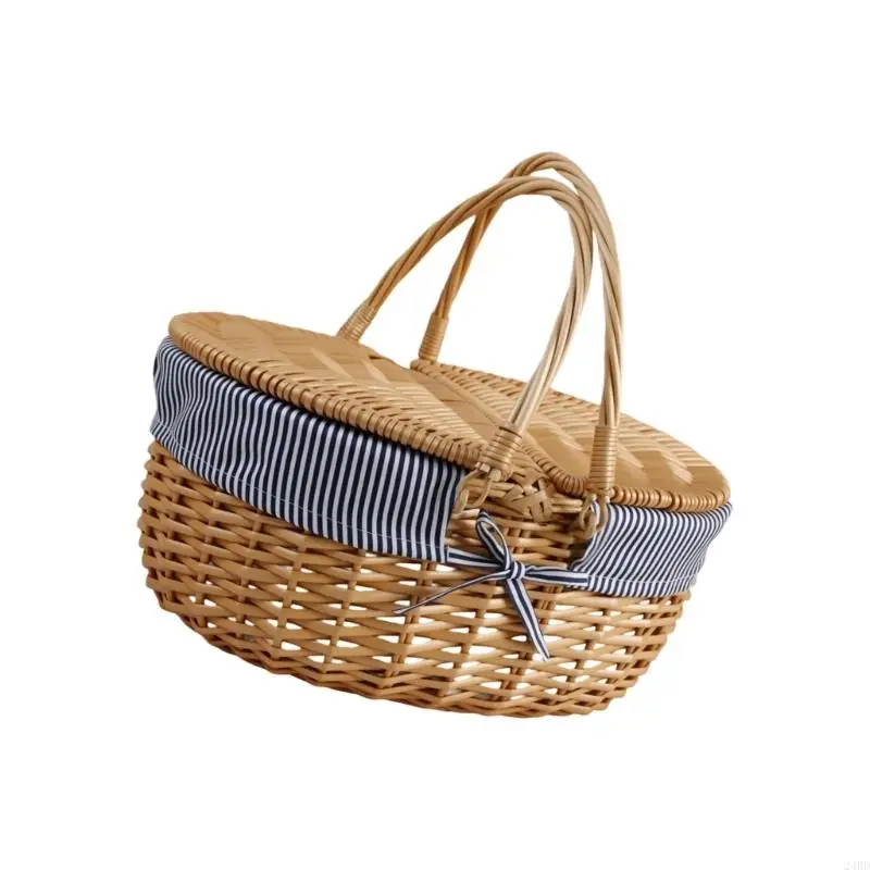 Handwoven Natural Willow Basket Suitable for Kids Outdoor Activity Decorating 24BD