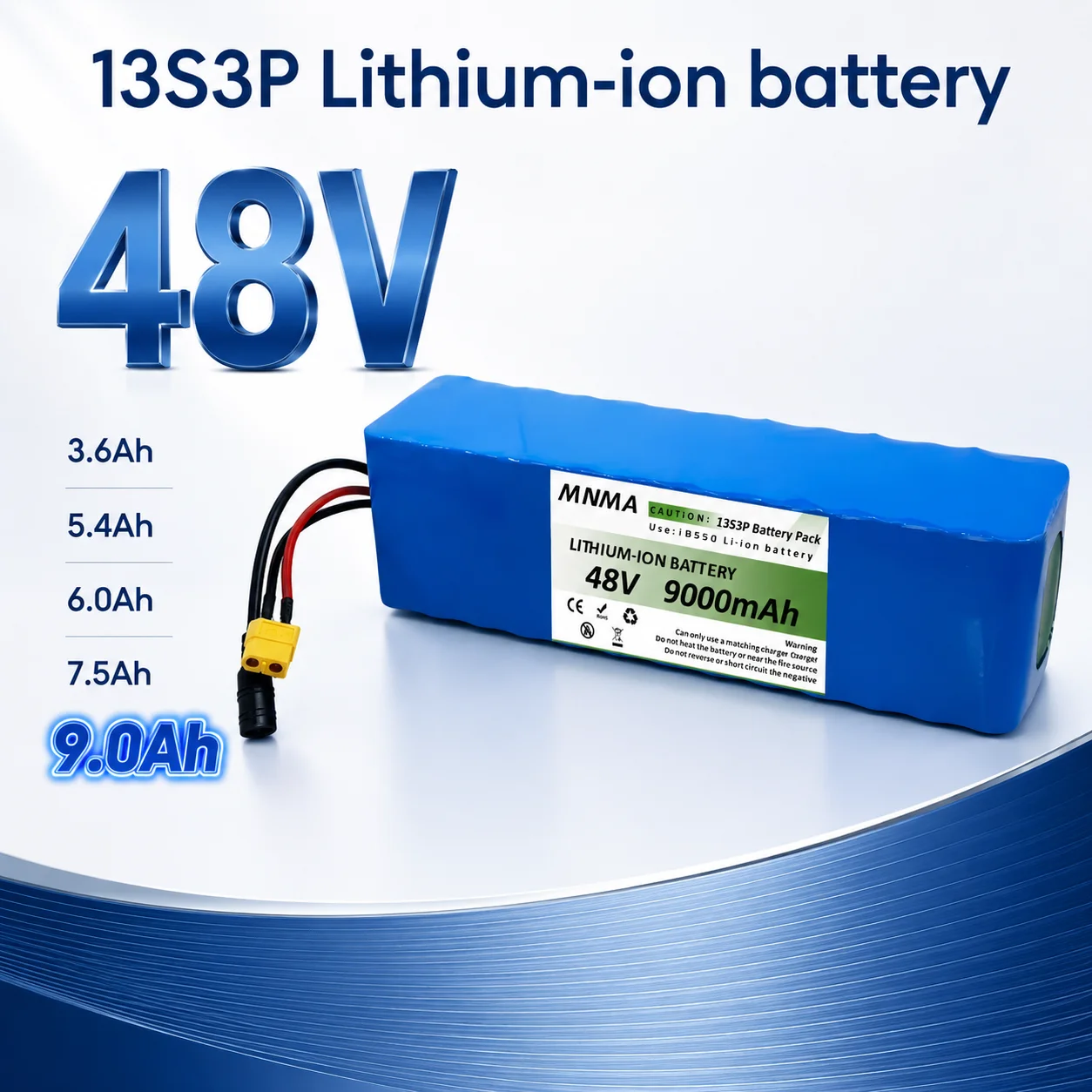 36V 7.5Ah/9.0Ah lithium-ion battery pack rechargeable battery for electric bicycles, electric skateboard long range power supply