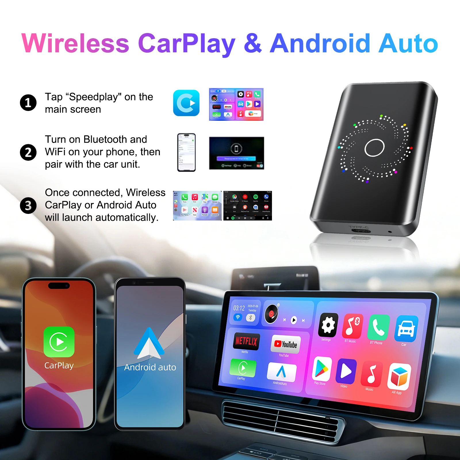 Smartwatch Universal - Ezonetronics 3in1 Android 14.0 CarPlay Ai