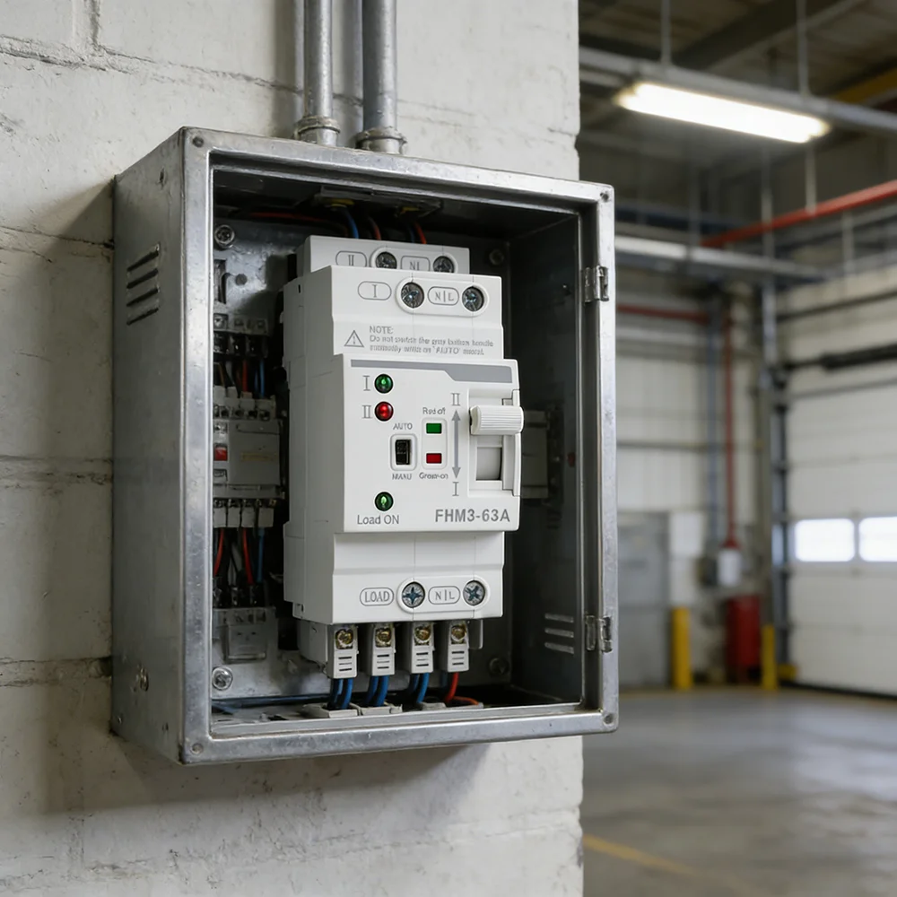 DEEXI D2R ATS Mini Automatic Transfer Switch 220V Din Rail Dual Power Electrical Selector Switches Uninterrupted Power 63A110V