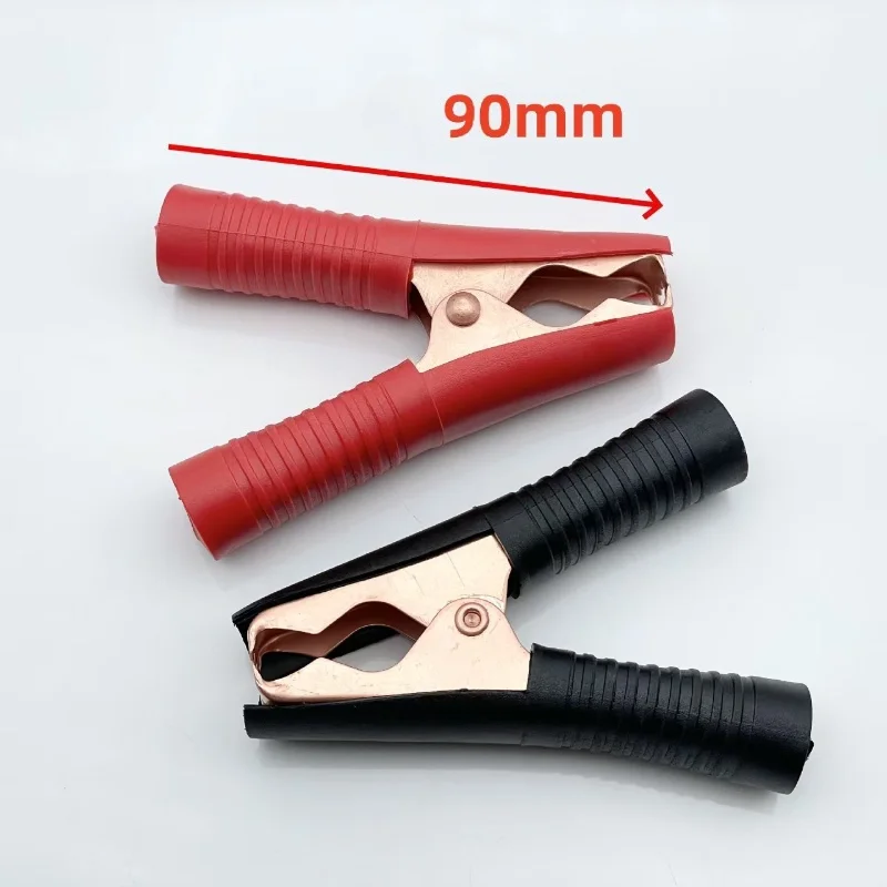 100A Thickened Copper‑Plated Battery Alligator Clips Fully Covered High Current Test Clamps for Car Power Charging Connection