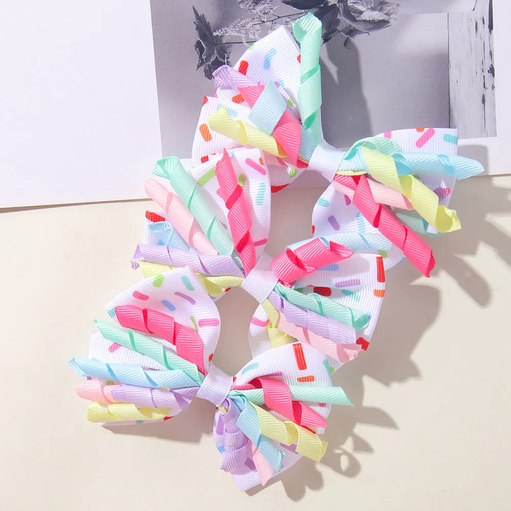 1/2PCS Kids Candy Colored Tassel Hair Clip Hair Loop Happy Birthday Hairpin Headband Rainbow Barrette Girls headwear Accessories