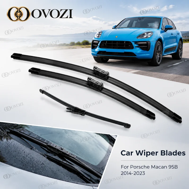 For Porsche Macan 95B 2014-2023 Front Rear Wiper Blades Window Windshield Windscreen Brushes Cutter Cleaning Washers Accessories