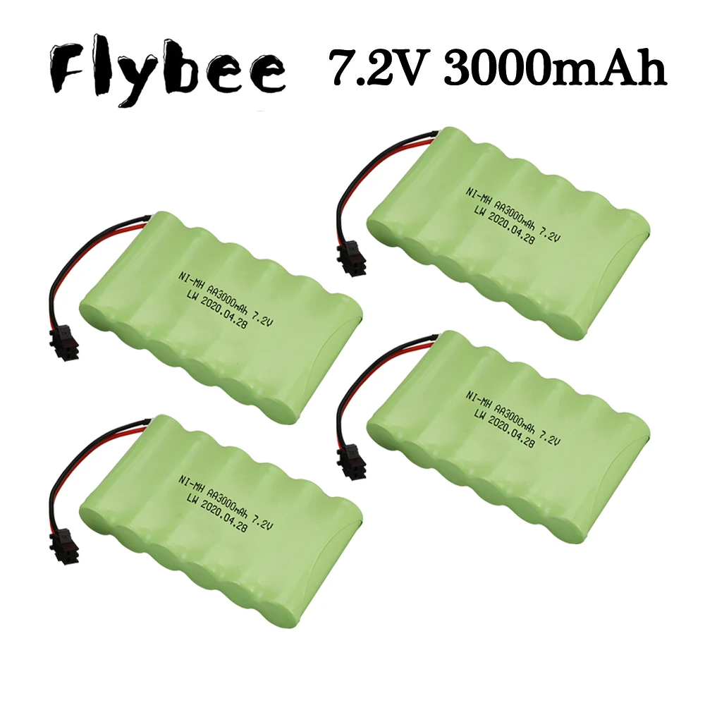 Batteria ricaricabile 7.2 v 3000 mah AA ni-mh per telecomando giocattoli elettrici barca auto camion 7.2 V 3000 mah Aa nimh batteria 1-5 pz