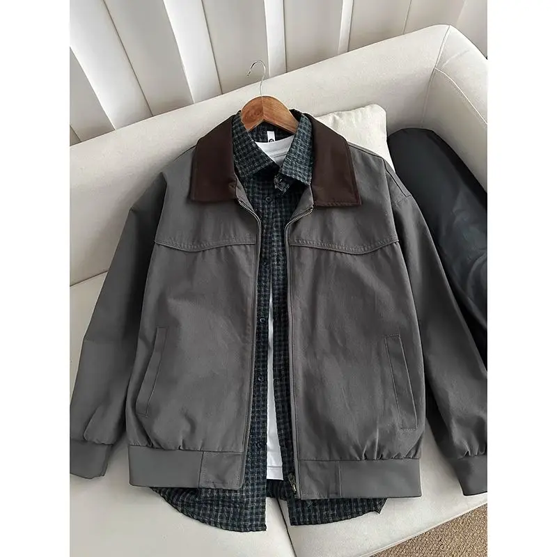 Bomber Jackets Womens Jacket Techwear Autumn Denim Distressed Snap-Button Cropped Urban Streetwears Hipster Artistic Sashes Warm