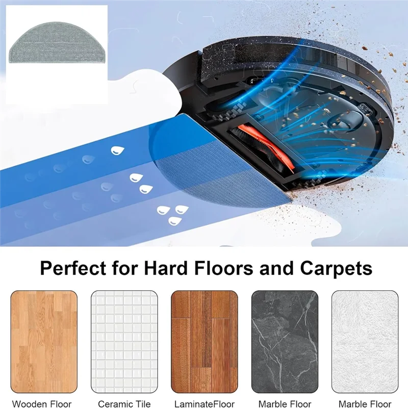 AT28-17PCS ل Honiture V8 Pro جهاز آلي لتنظيف الأتربة الملحقات استبدال قابل للغسل الجانب فرشاة تصفية ممسحة القماش