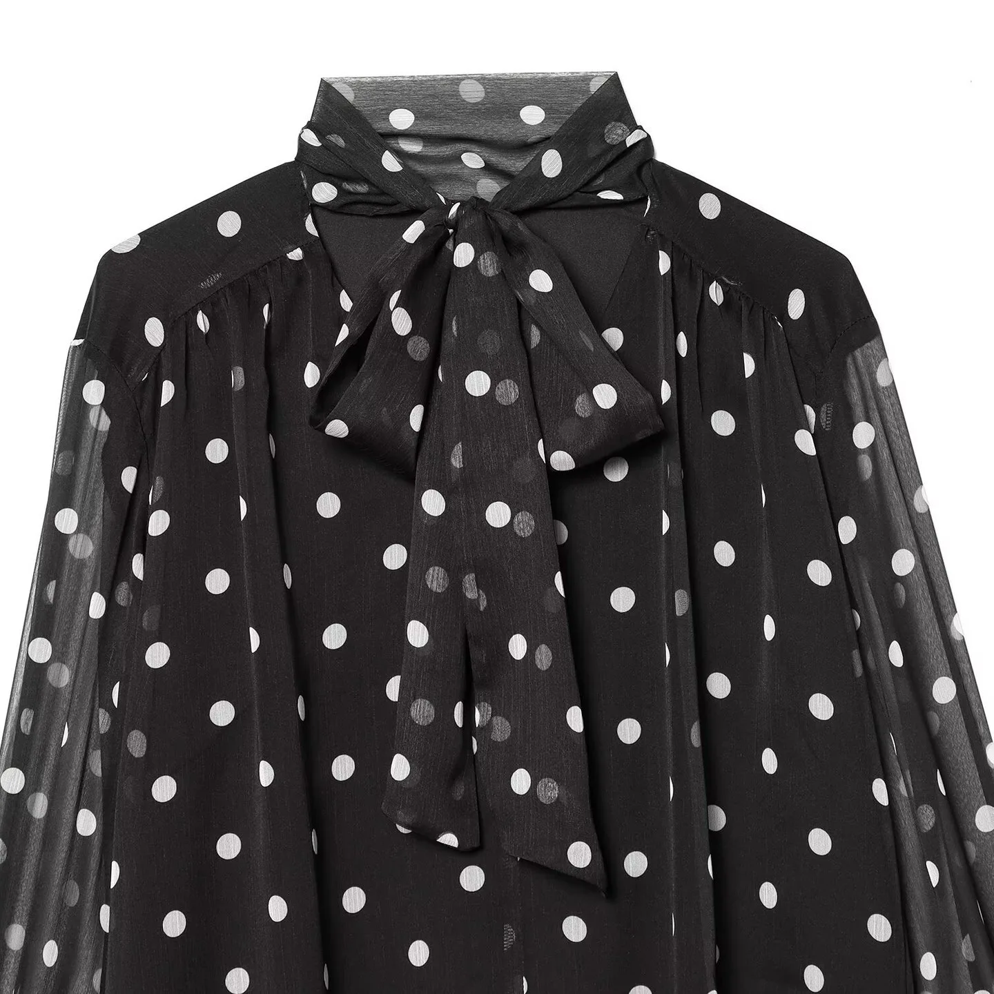 Withered 2026 Casual Versatile Collar Tie Bow Long Sleeved Polka Dot Shirt For Women  Blouses Women's Clothes Shirts Tops