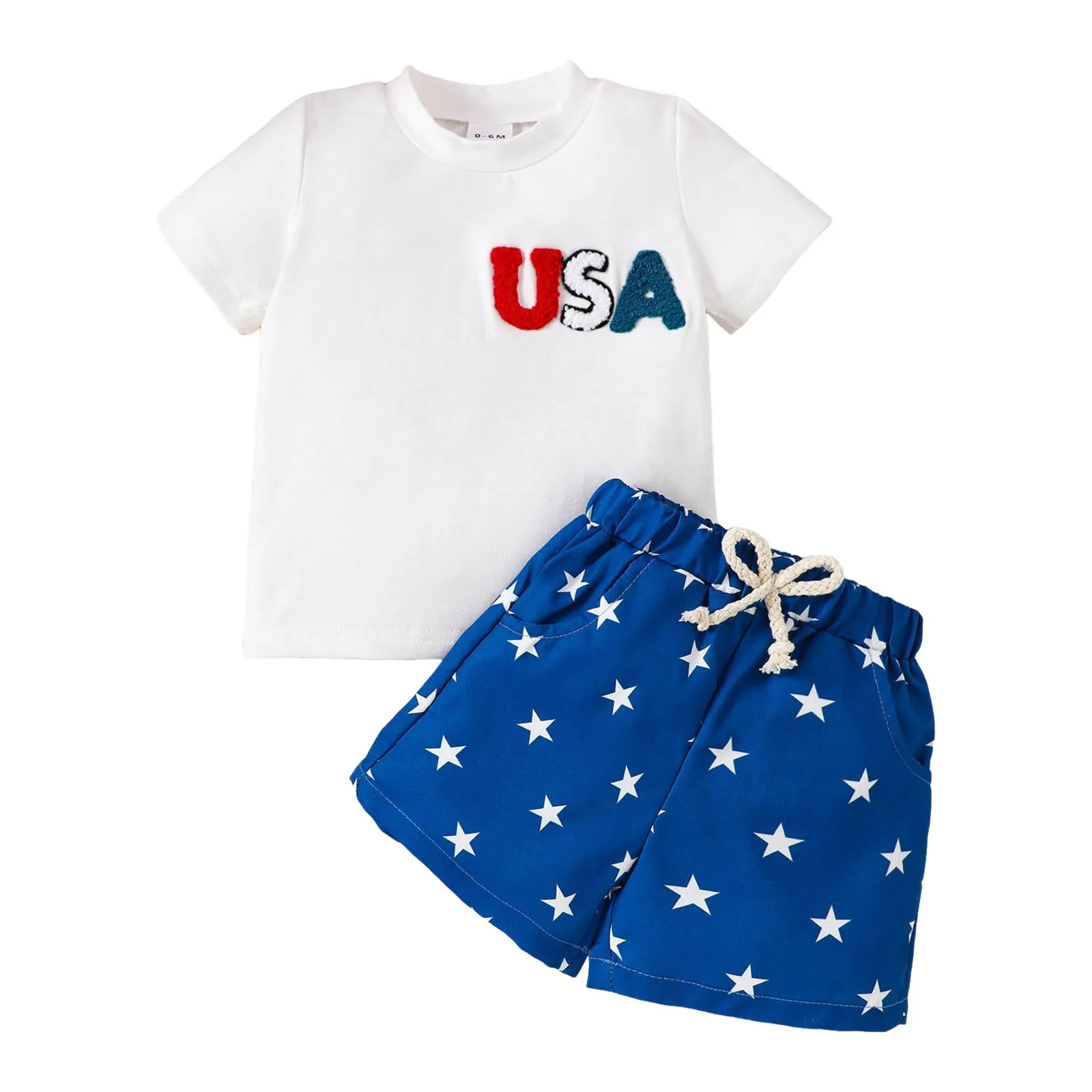 

Track Outfits Boys Short Sleeved Shorts Suit Comfortable Breathable Fabric Fashionable Independence Day Shorts 9 12 Months Girl