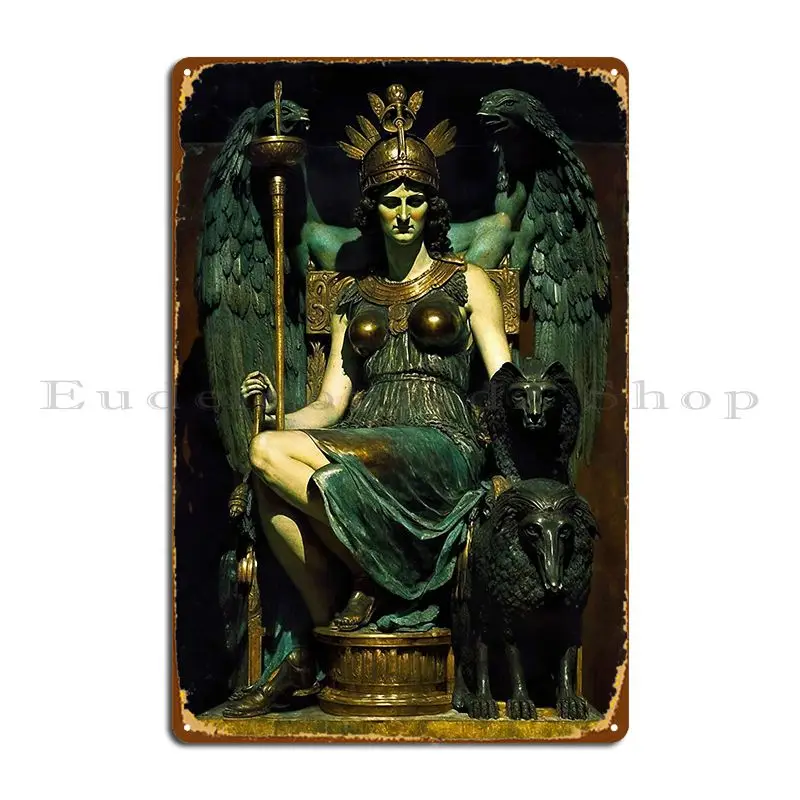 Athena Goddess Of Strategy War And Democracy Metal Signs Funny Customize Bar Party Customize Tin Sign Poster
