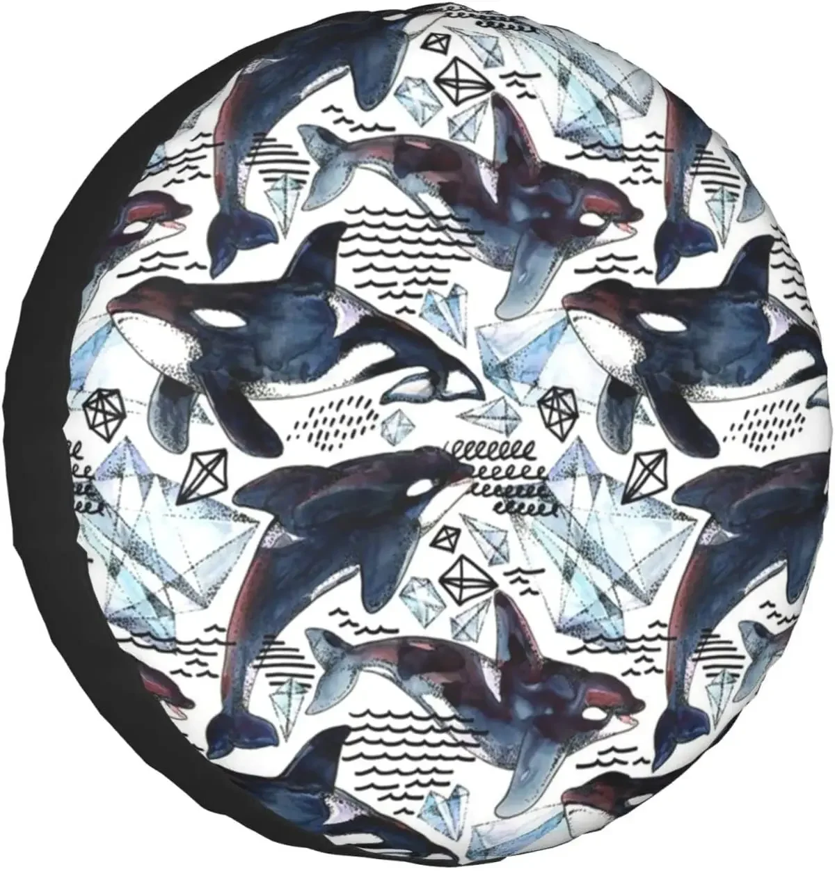 Killer Whale Printed Spare Tire Cover Waterproof Tire Wheel Protector for Car Truck SUV Camper Trailer Rv 14