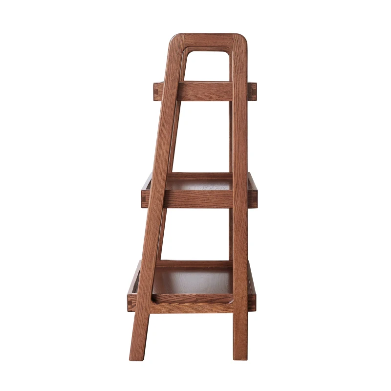 Walnut Color Oak Bench 3-Tier Beech Wood Shoe Rack Entryway Premium Storage Organizer For  Living Room Bedroom