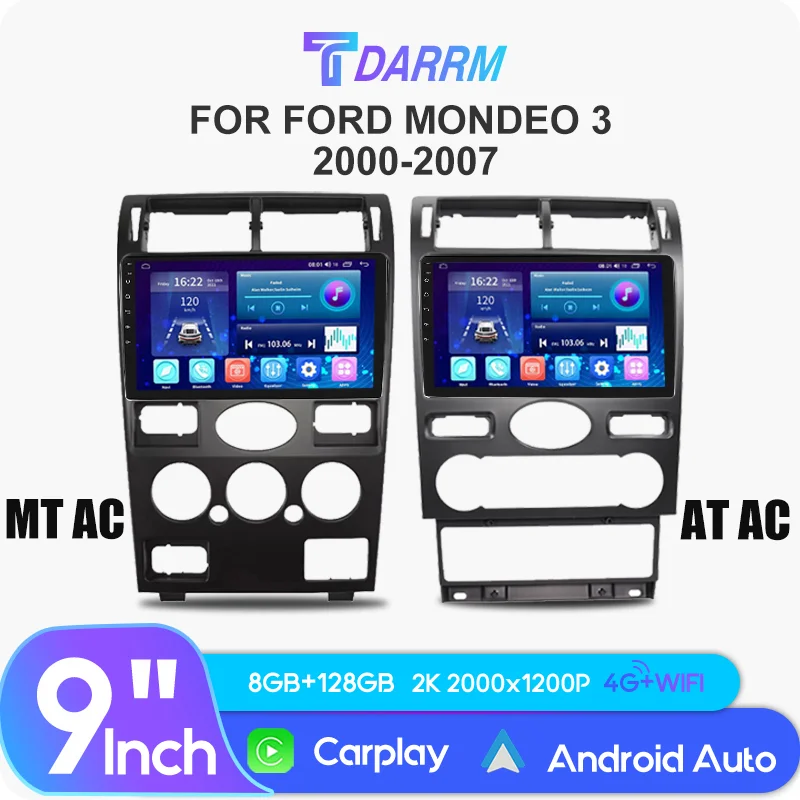 Para ford mondeo 3 2000-2007 rádio de tela do carro android 12 automotivo multimídia tela estéreo carplay jogador de navegação