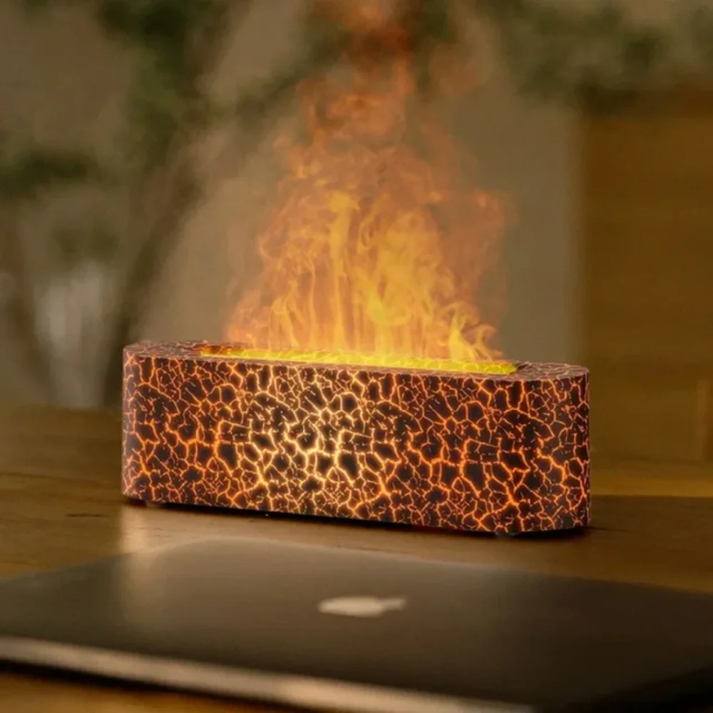 

Lava Flame Diffuser Air Humidifier Ultrasonic Cool Maker Fogger Essential Oil Diffuser 7-color Flame Humidifier