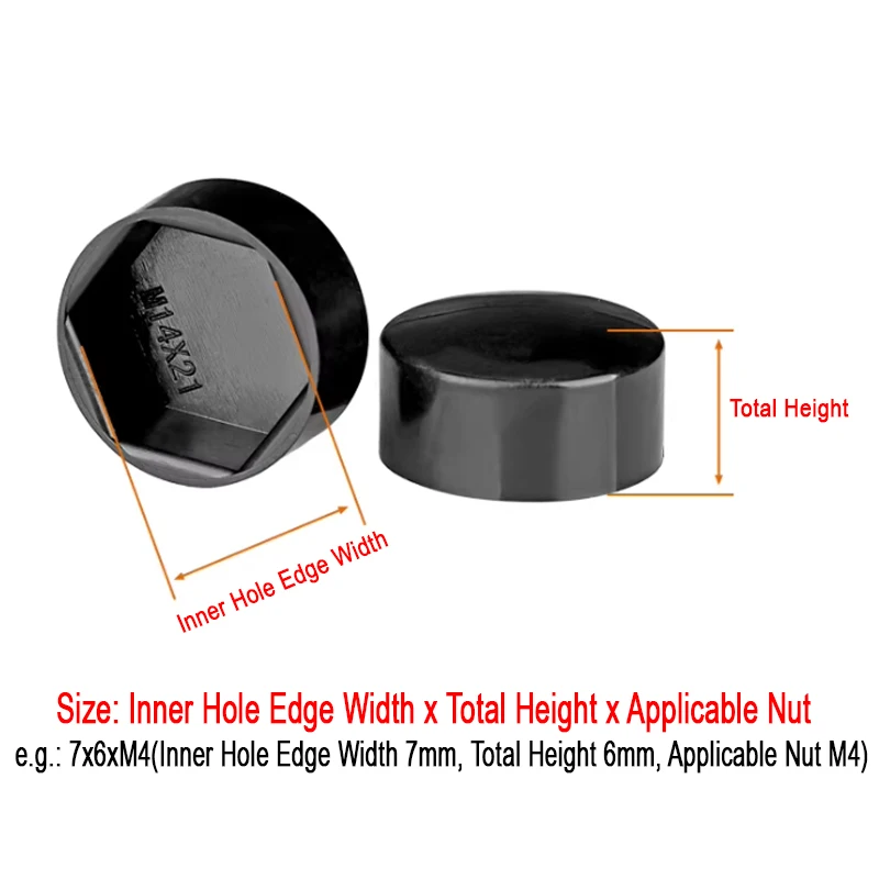 M4 M5 M6 M8 M10 M12 M14 M16 M18-M30 PE Plastic Hexagonal Nut Cap Protective Cover Dust-proof Screw Decorative Cap Bolt End Cover
