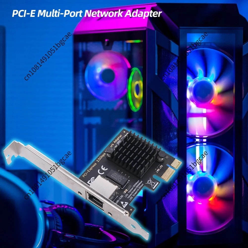 1/2/4 Port 2.5GB PCIe Network Card 2.5 Gigabit Ethernet Interface Adapter RTL8125BG Chip Gigabit Ethernet Card for Gaming Office