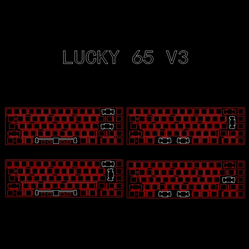 Lucky65v3 Keyboard Positioning Plate Custom Single Key Slotting PC POM PP FR4 Carbon Fiber Plate Mechanical Keyboard Accessories