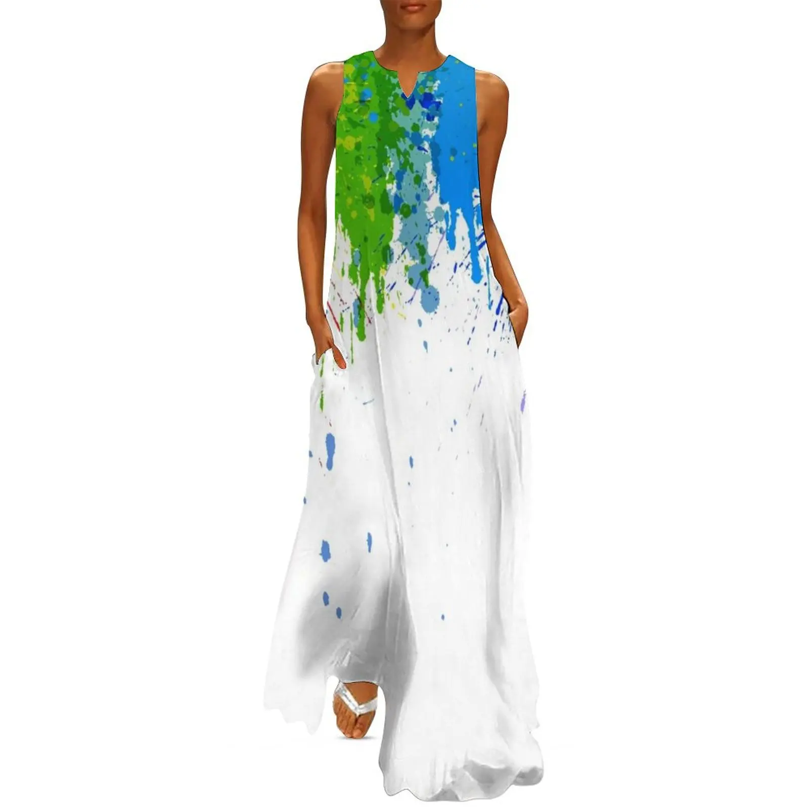 Dripping Paint Splash Long Dress clothes long dress women