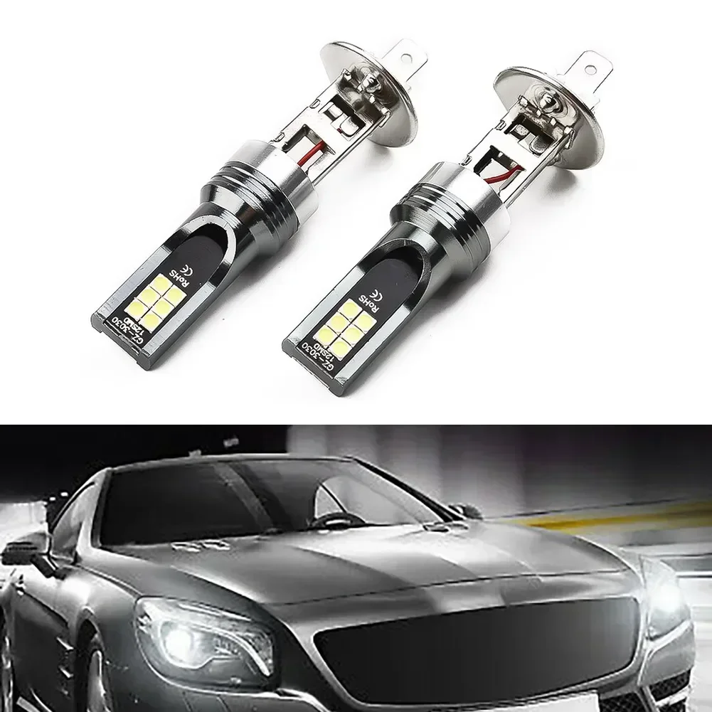 2pcs H1 LED Car Headlight Bulb Conversion Kit 100W 14000LM 6500K High Low Beam Type 2 Side COB LED Bulb Light Accessories