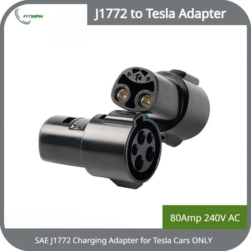 Adapter FITMPH J1772 do Tesli 80A 240V AC, adapter ładowarki J1772 do modelu 3 Y X S, SAE J1772 TYLNY adapter ładowania dla Tesla