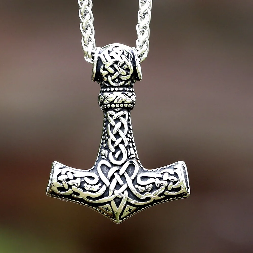 2023 New Nordic viking Thor's Hammer Mjolnir Pendant For Men Stainless Steel Necklace Jewelry for gift free shipping