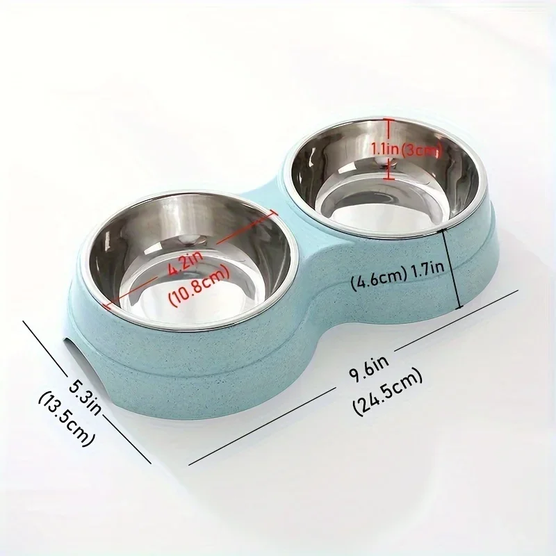 Dual-purpose pet bowl Anti-slip base, easy to clean, durable drinking water bowl, used for pets' meals, fashionable pet supplies