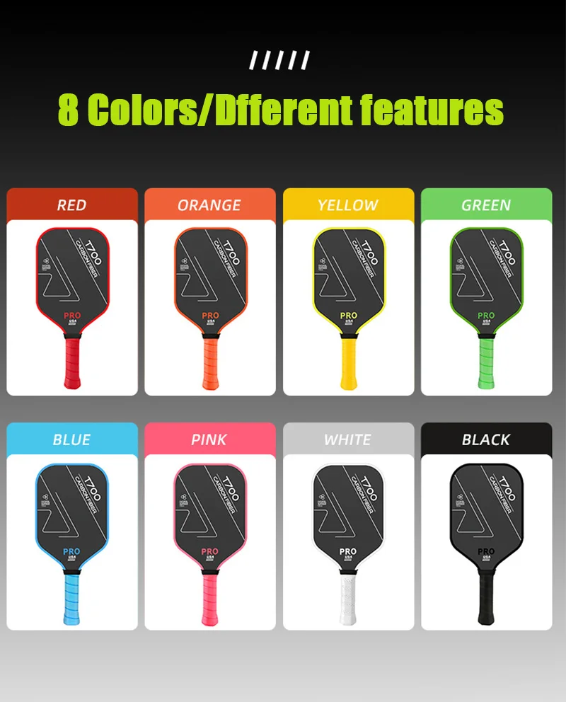 USAPA  Approved NEW T700 Pickleball Paddle Carbon Fiber PickleBall Paddle Lightweight Frosted Surface Professional Game Supplies