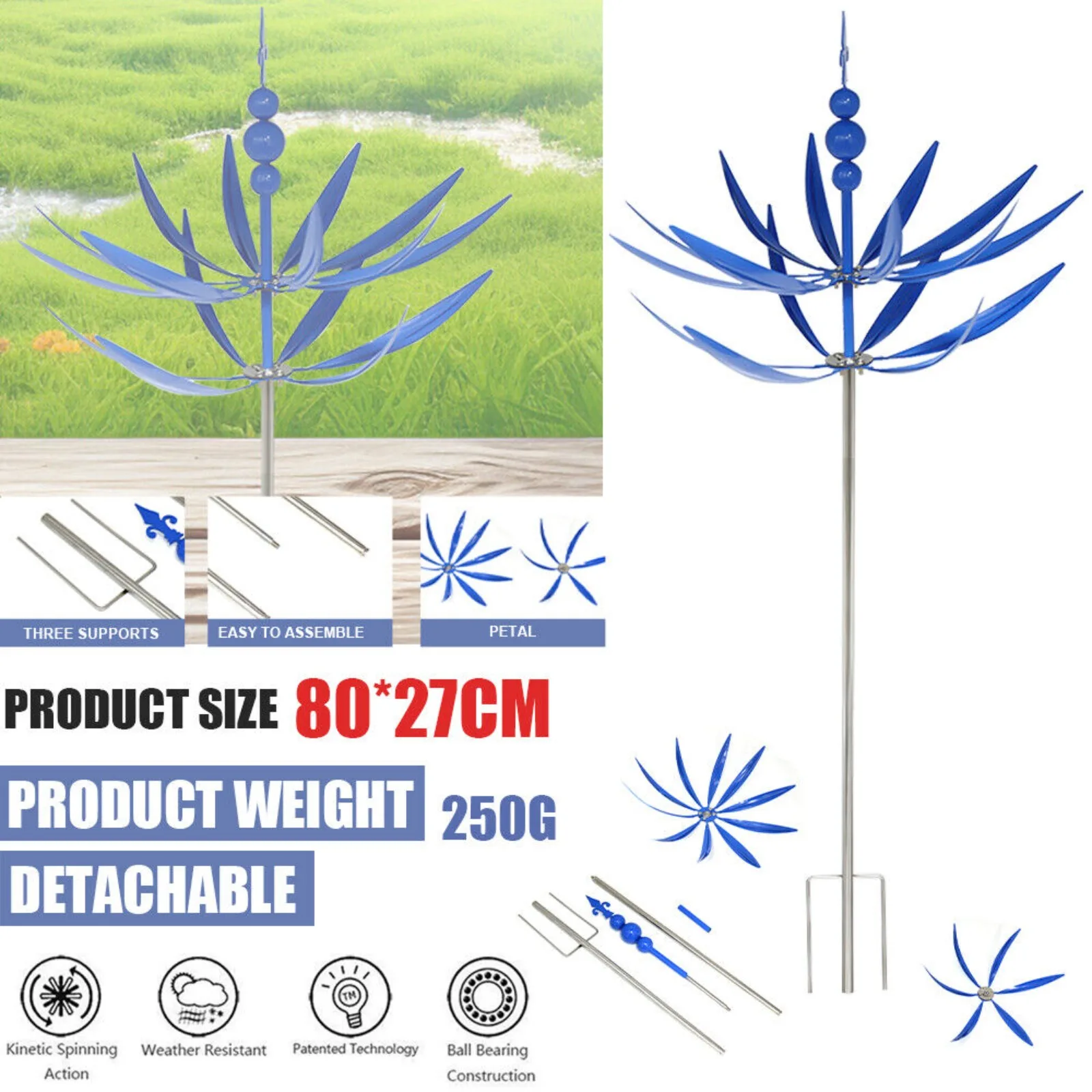 

Unique Magical Kinetic Energy Sculpture Windmill Wind Garden Decoration Gift USA-