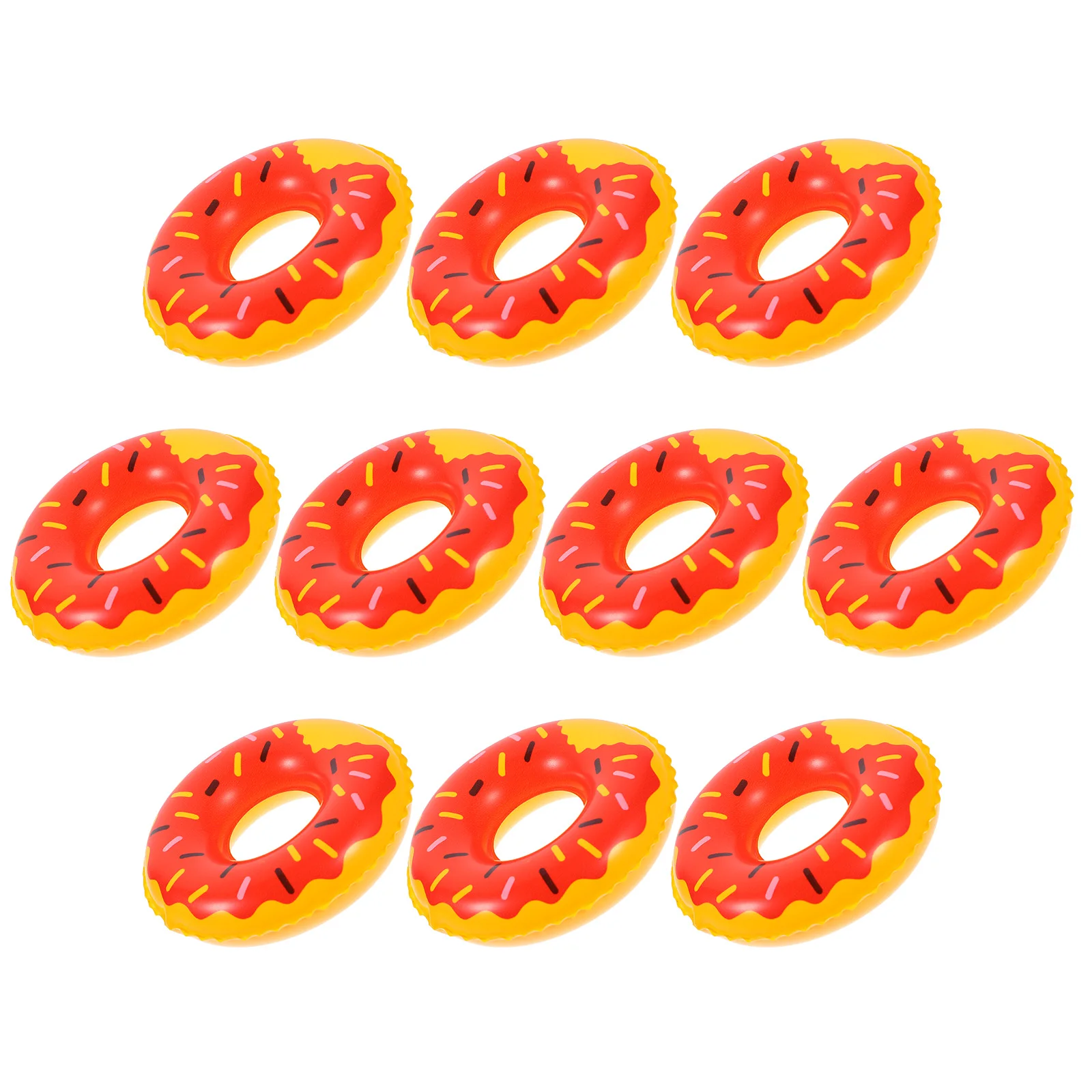 

10pcs Mini Swimming Rings Realistic Colors Bath Toys Plastic Donut Rings House Decor Party Props Mini Swim Ring