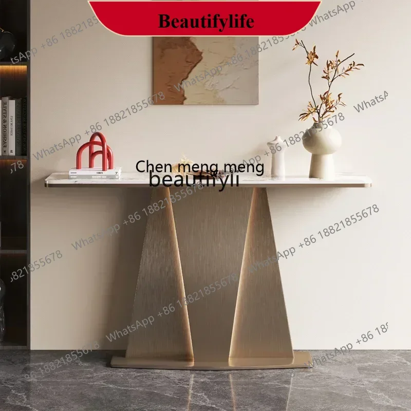 D178 Italian light luxury simple designer entrance table against the wall to enter the entrance creative decoration table