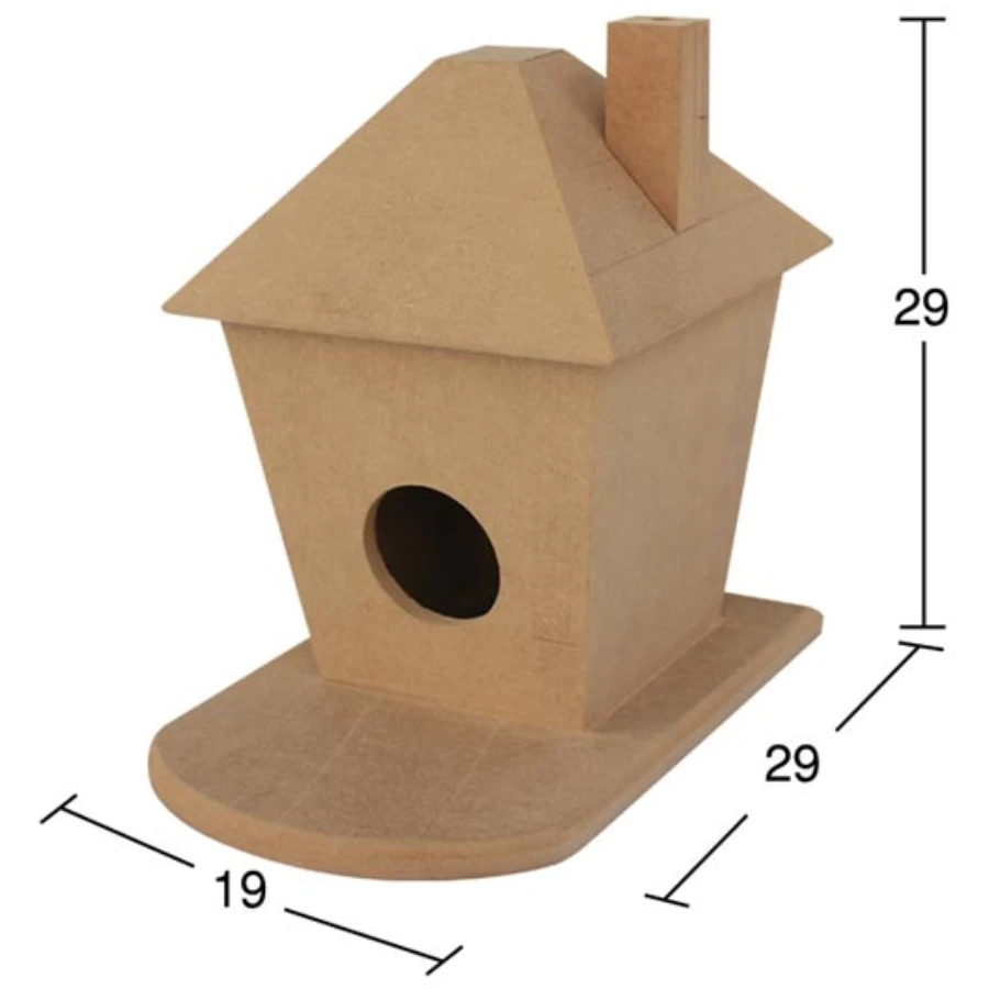 KU223 Bird House, Unpainted Raw Wood Bird House