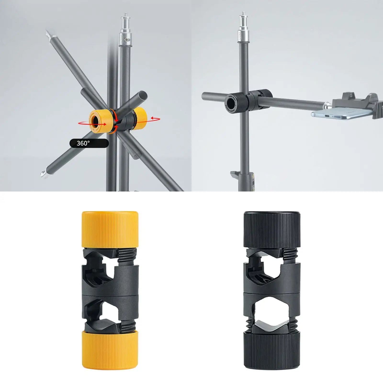 DSLR Flash Light Stand Center Handle Shaft Adapter Tripod Mount Bracket Multifunction Light Stand Adapter for D12-22mm Tube Rod