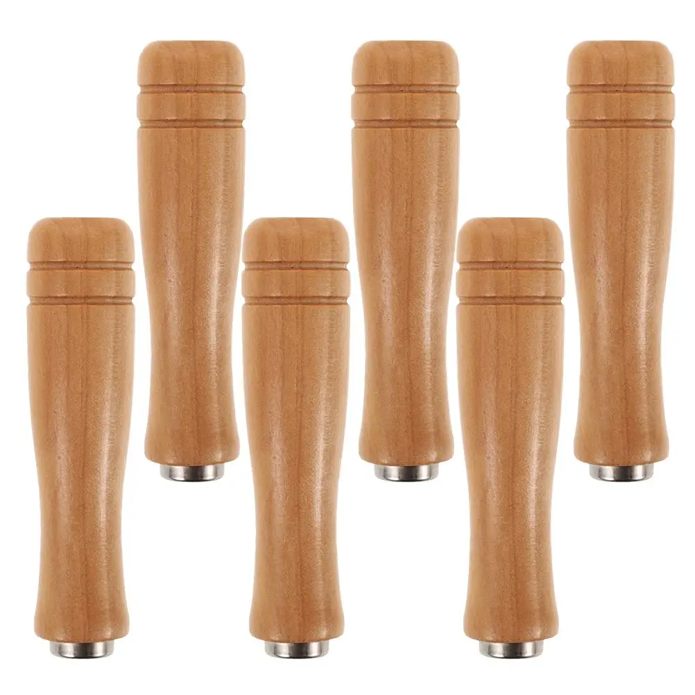 

6 Pcs File Handle for Wooden Rasp Replacement Accessories Khaki Grip Files Handles
