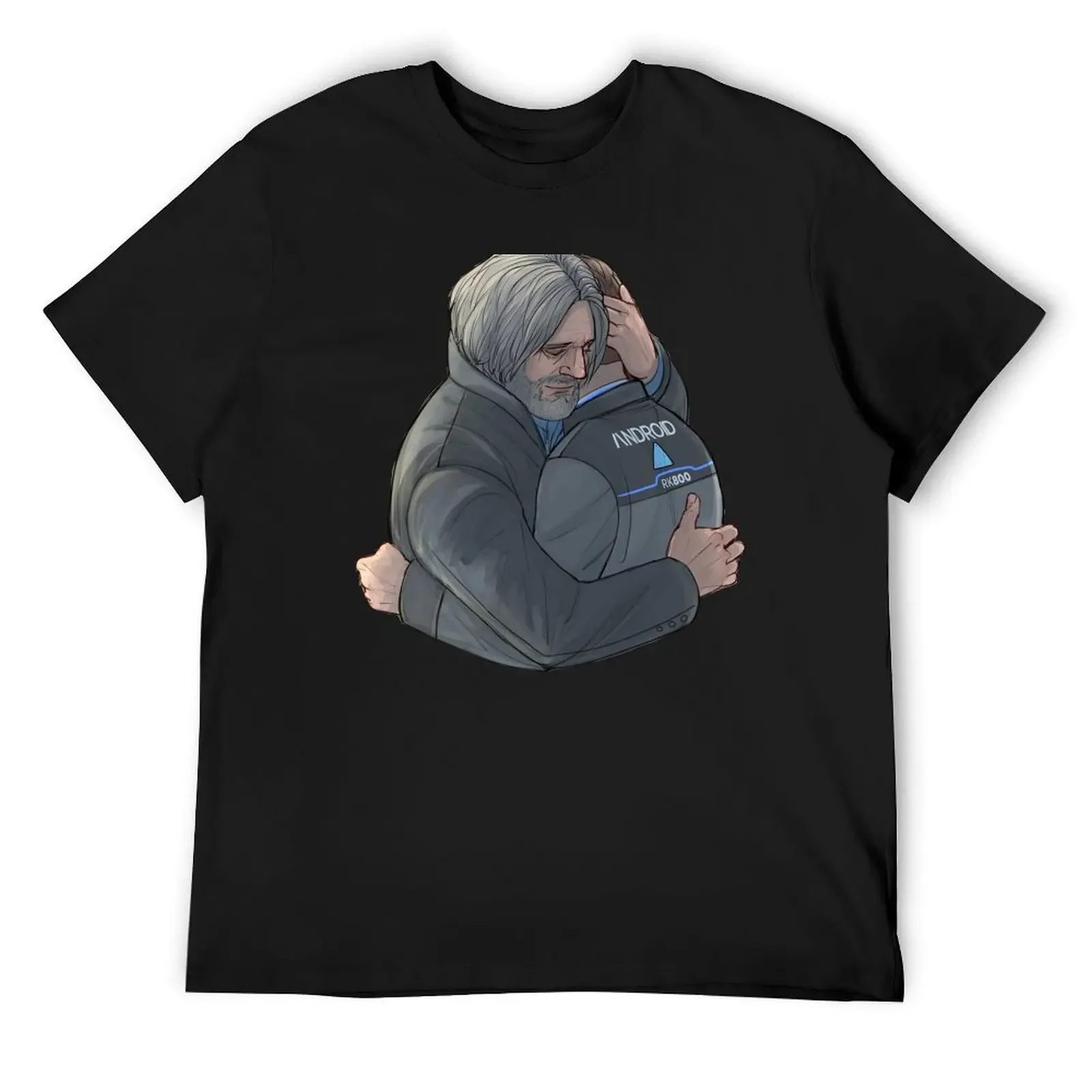 

Hank and Connor hug T-Shirt quick-drying man t shirt summer top anime stuff T-shirt men