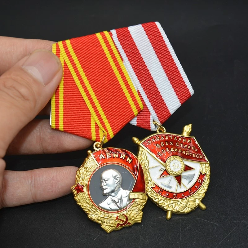 السوفياتي الروسية ميدالية الشريط شريط لوحة لينين العلم الأحمر ميدالية شجاعة جمع مجموعة دبابيس شارات الديكور الحرف #4