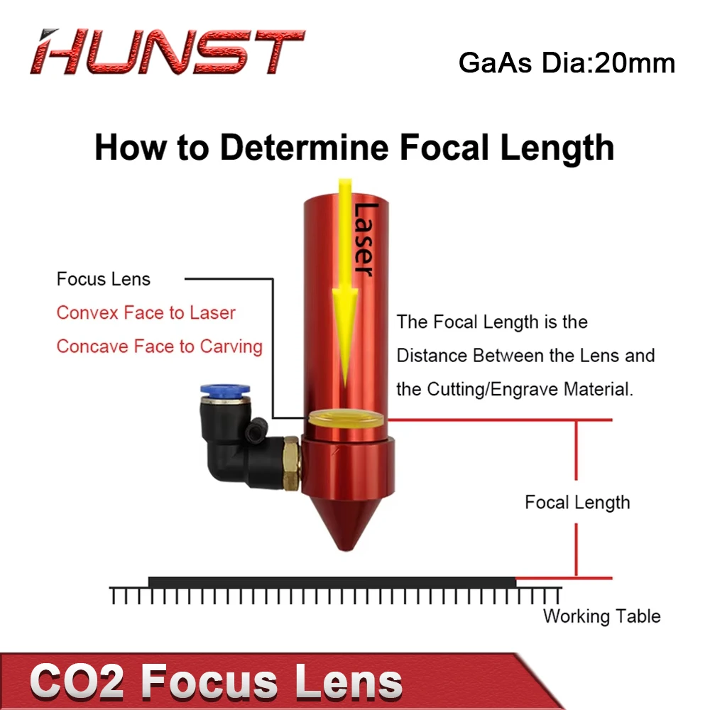 Hunst CO2 Laser Focusing Lens Diameter. 20mm Focal Length 50.8 63.5mm For CO2 Laser Engraving And Cutting Machine