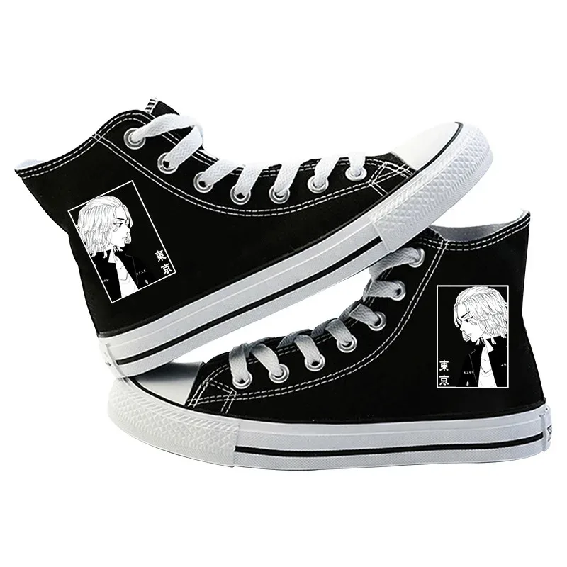 CyAnime طوكيو المنتقمون سانو مانجيرو تأثيري أحذية رجالي Hanagaki Takemichi حذاء قماش عالي غير رسمي جلد زوجين حذاء مسطح Wom